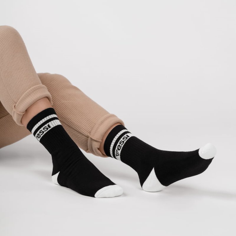 Vessi Crew Socks Accessories Socks Black | CA-19163