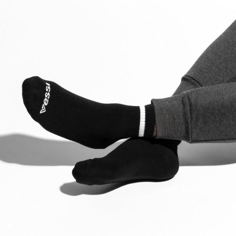 Vessi Mid Crew Socks Accessories Socks Black | CA-56903