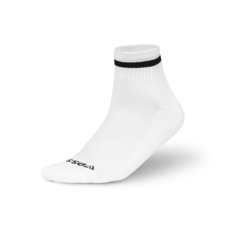 Vessi Mid Crew Socks Accessories Socks White / Black | CA-05758