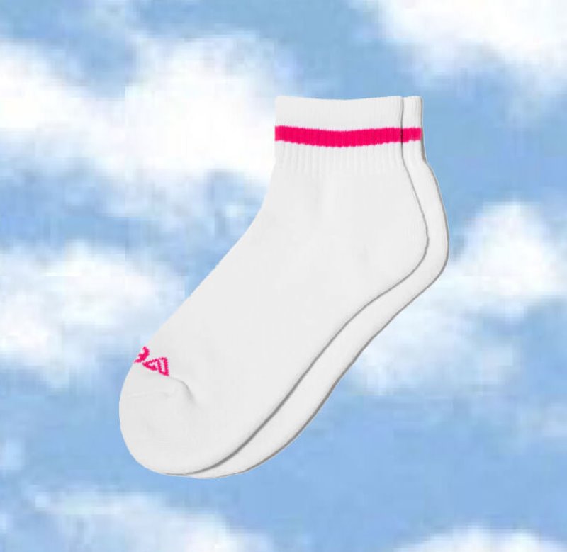 Vessi Mid Crew Socks Accessories Socks White / Rose | CA-53196