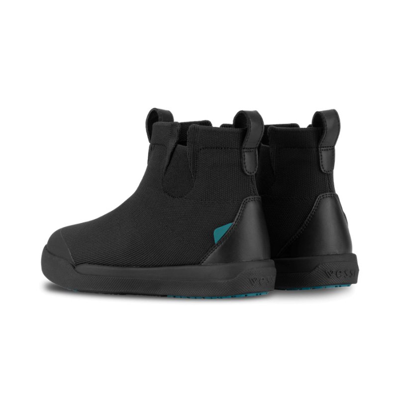 Vessi Weekend Chelsea Kids' Waterproof Boots Black / Black | CA-66965