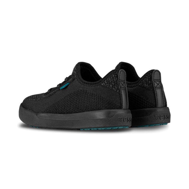 Vessi Weekend Kids' Waterproof Sneakers Black / Black | CA-00945