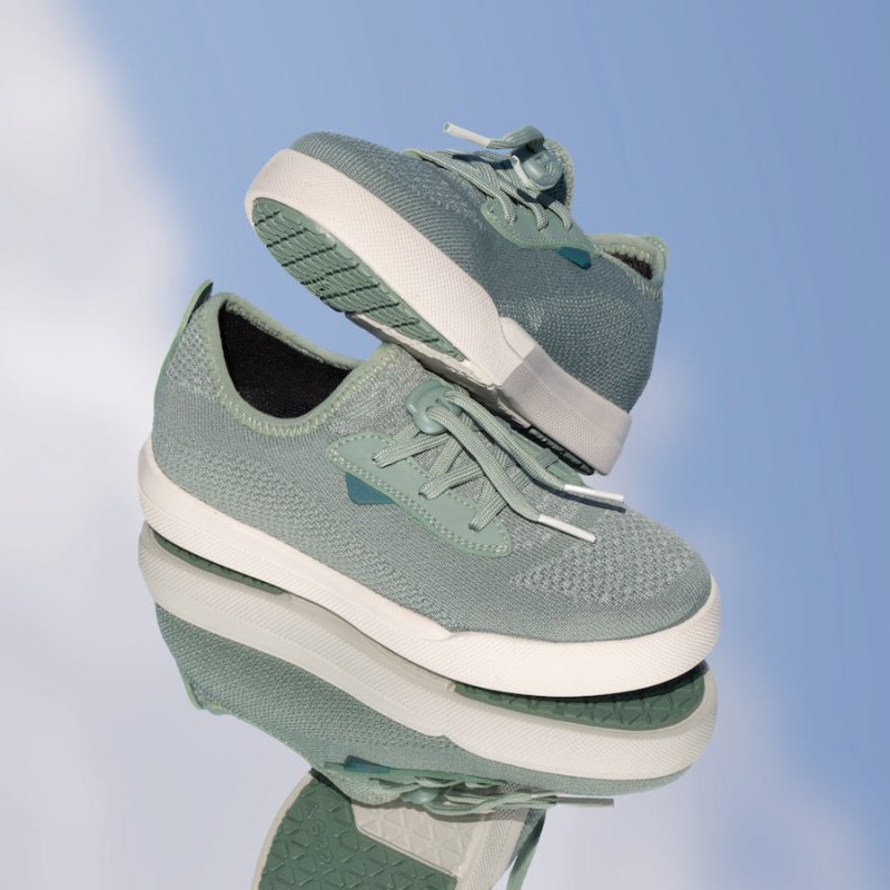 Vessi Weekend Kids' Waterproof Sneakers Green | CA-44645