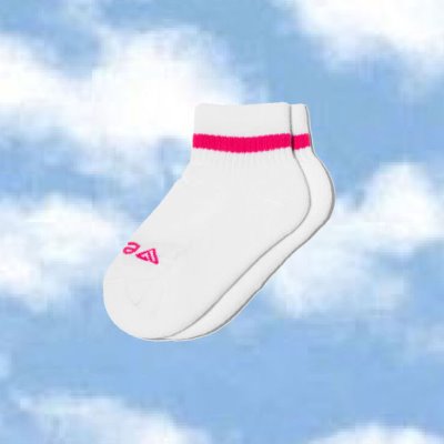 Vessi Mid Crew Socks Kids' Socks White / Rose | CA-50318